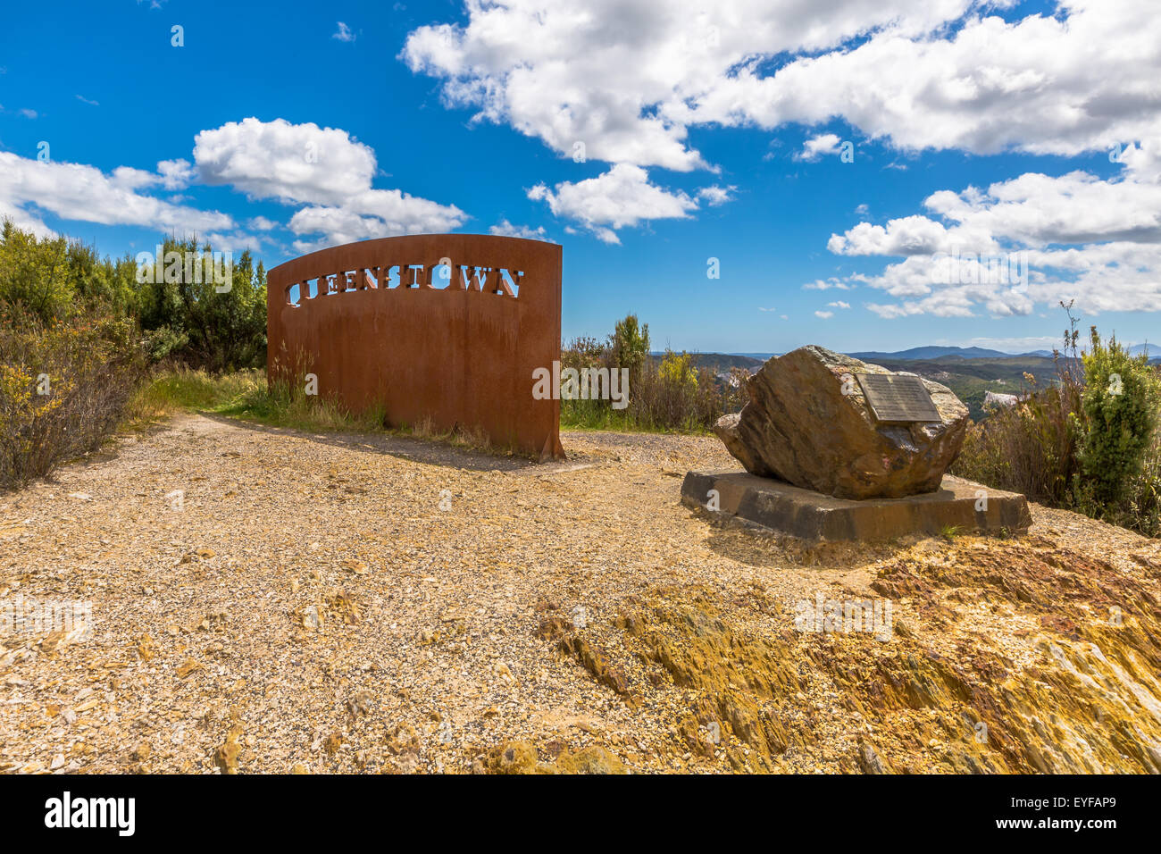 Queenstown Tasmania Lookout Foto Stock