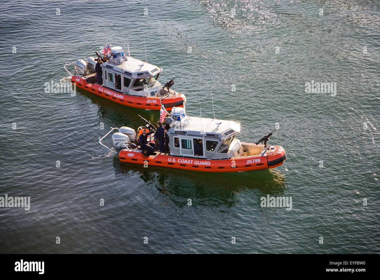 Homeland Security chase antenna di navi Foto Stock