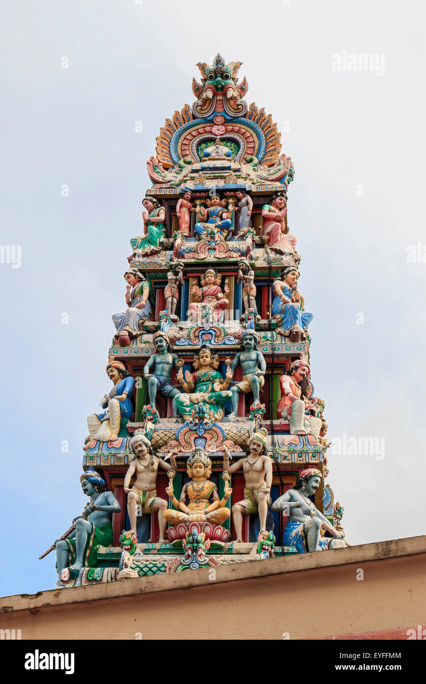Il Tempio di Sri Mariamman, risalente al 1827, Singapore è il più antico tempio indù. Foto Stock