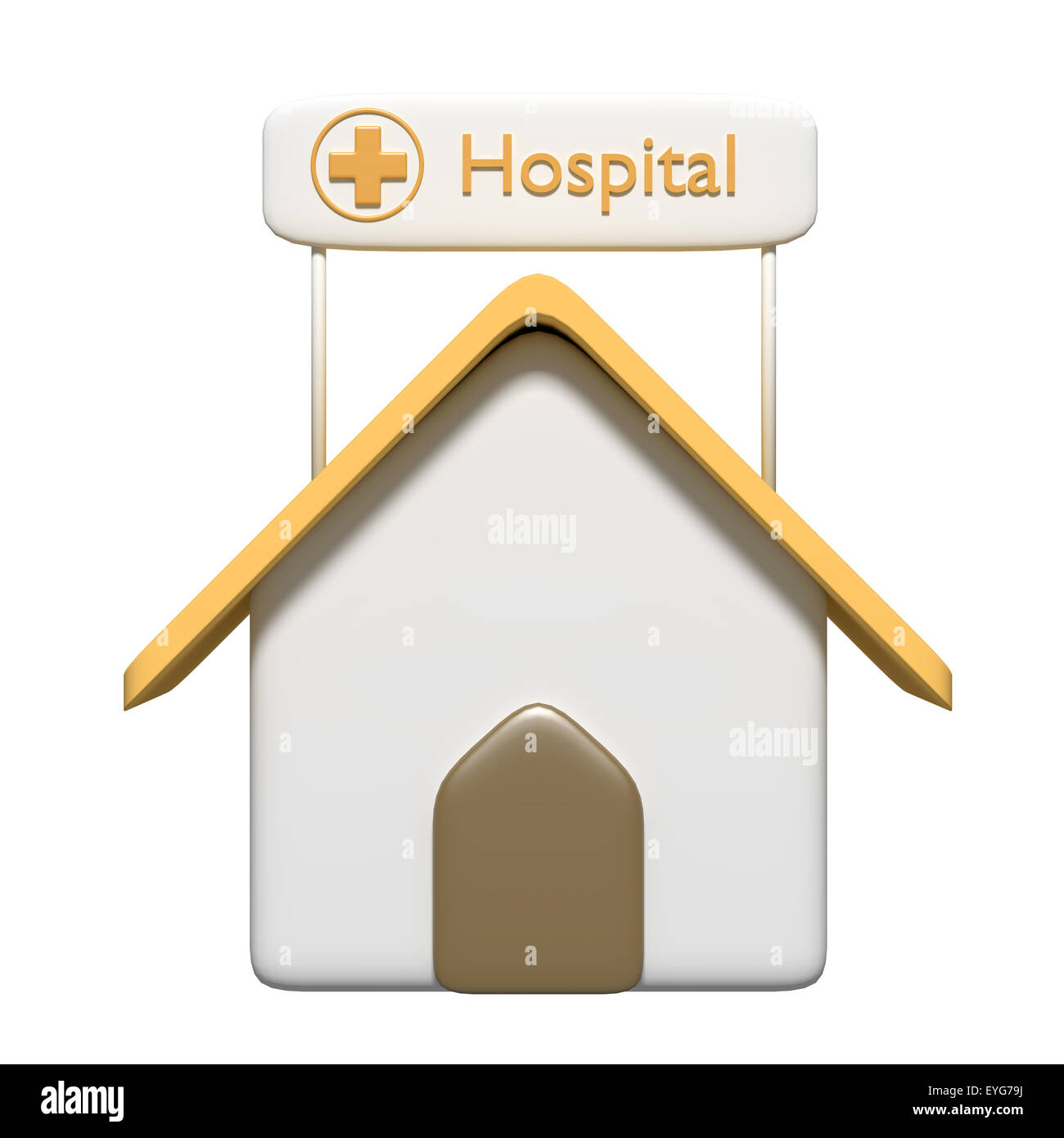 3D rendering di un edificio cartoon ospedale Foto Stock