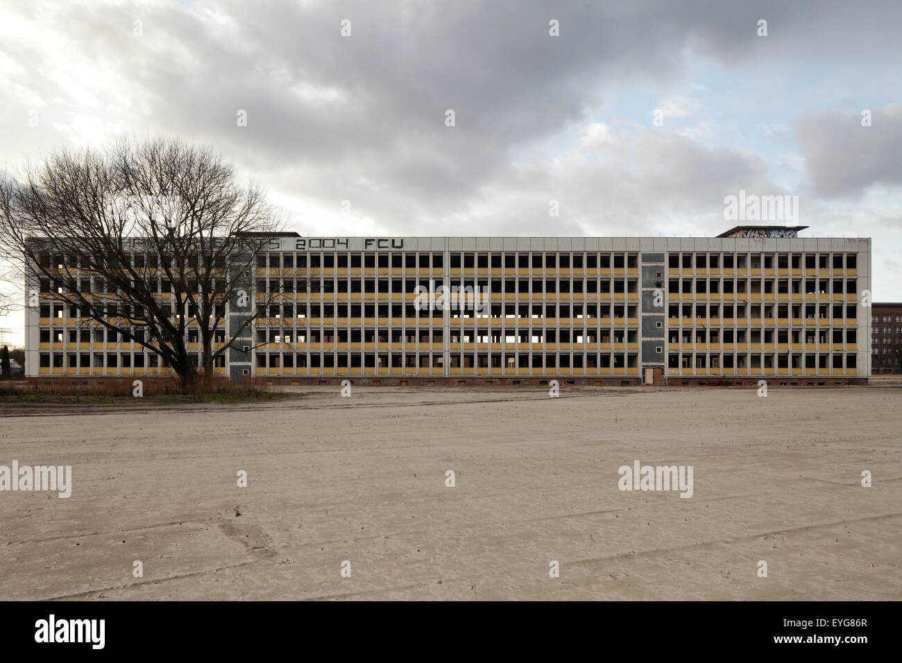 Berlino, Germania, privato del torsolo piastra dell'ex Berliner Rundfunk Berlin-Oberschoeneweide Foto Stock