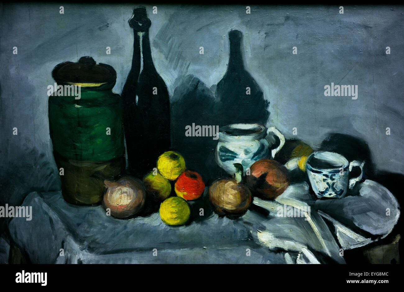 Paolo CŽzanne 'Still vita con frutta e stoviglie' Foto Stock