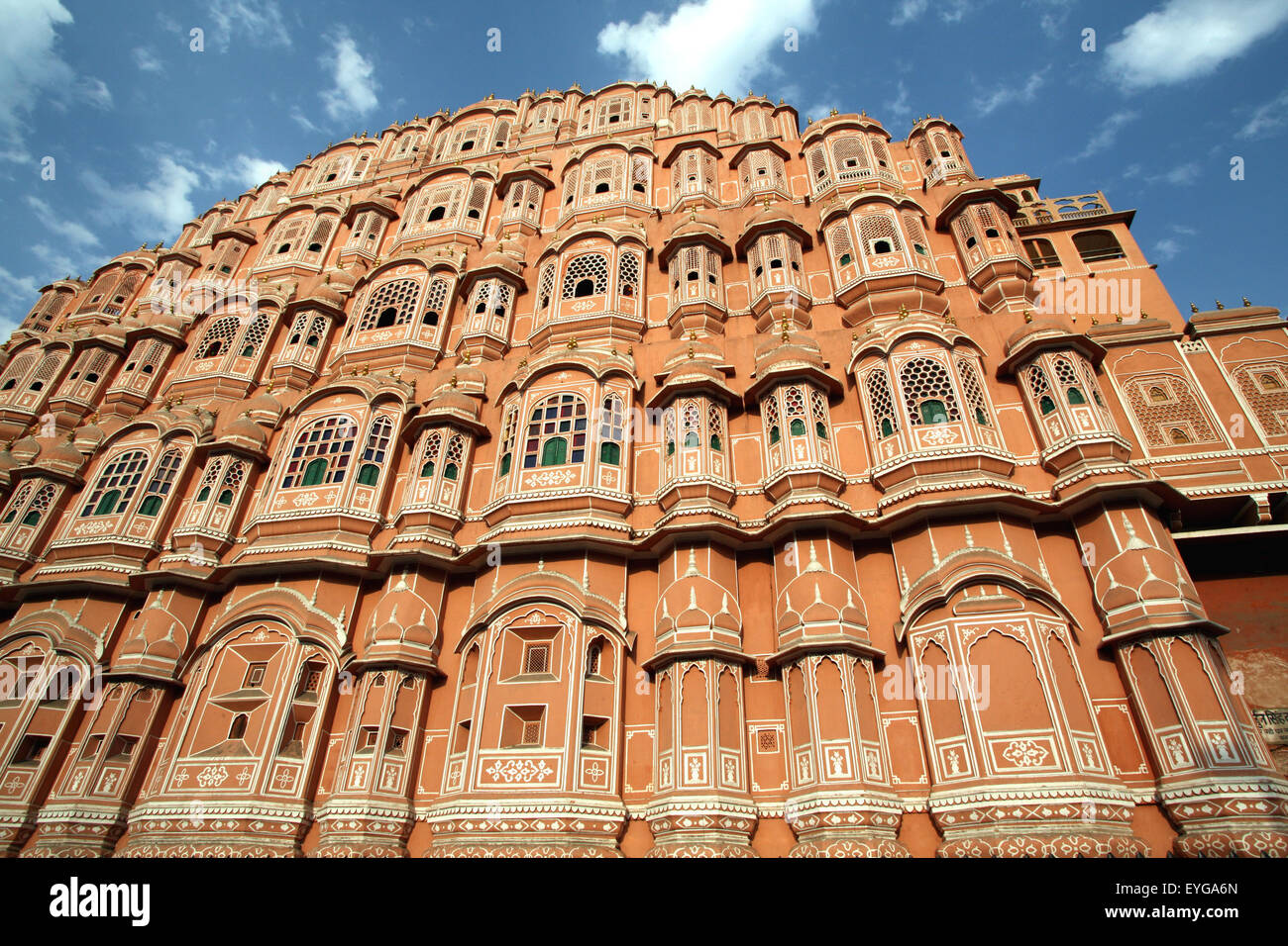 Hawa Mahal City Palace Jaipur il più distintivo punto di riferimento, Jaipur Rajasthan, India. Foto Stock
