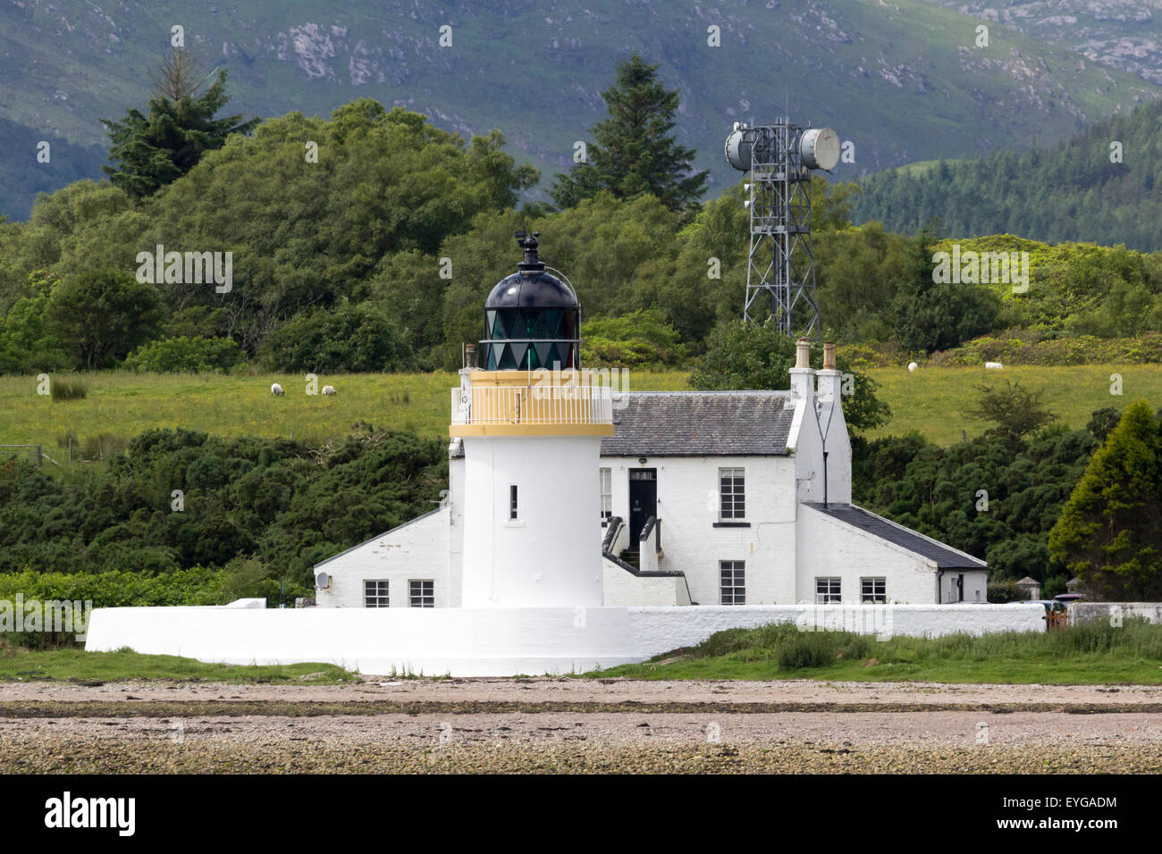 Faro di Ardgour Corran si restringe a Ardnamurchan Highlands scozzesi Scotland Regno Unito Foto Stock