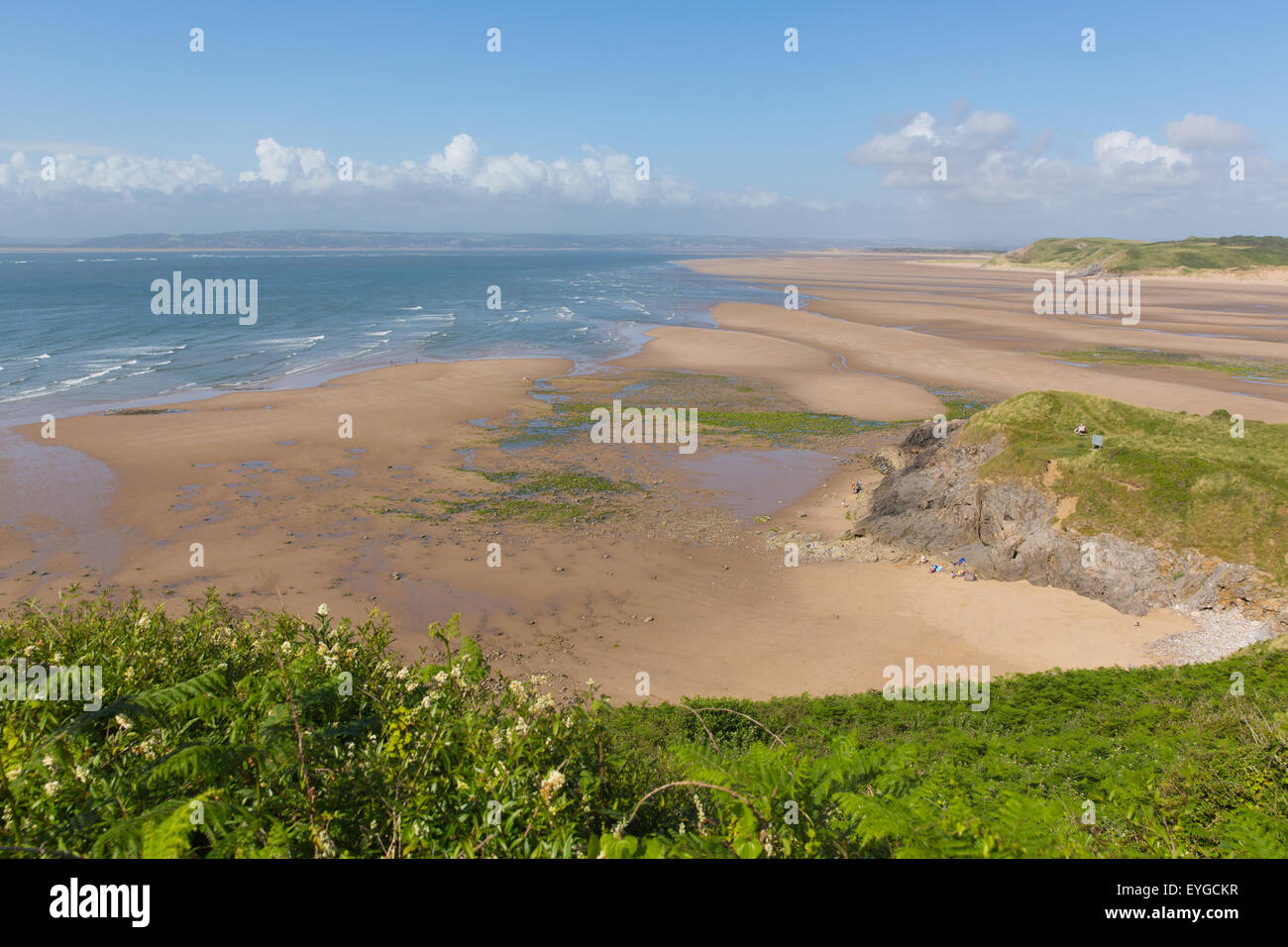 Broughton Bay beach la Penisola di Gower South Wales UK vicino Rhossili beach nel canale di Bristol Foto Stock