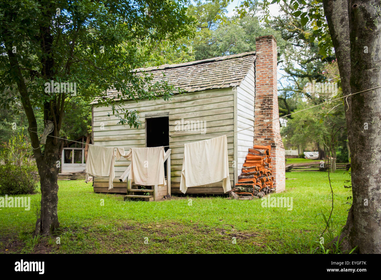 Stati Uniti d'America, Louisiana, Slave cabina in piantagione di Oakley; Audubon membro Foto Stock