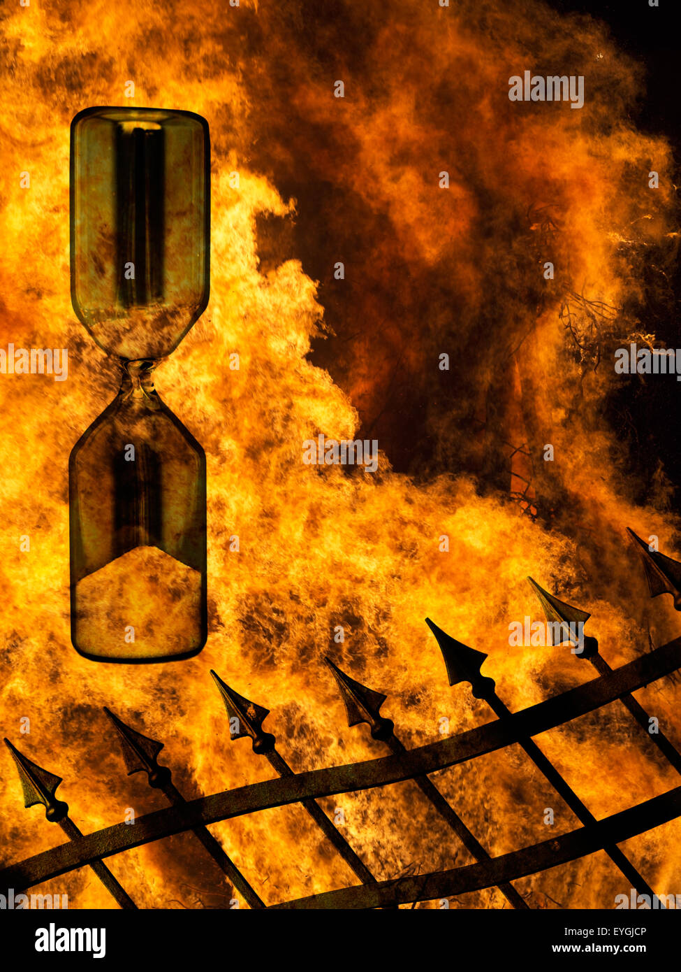 Il tempo che scorre fuori fuoco di inferno sfondo etc Foto Stock