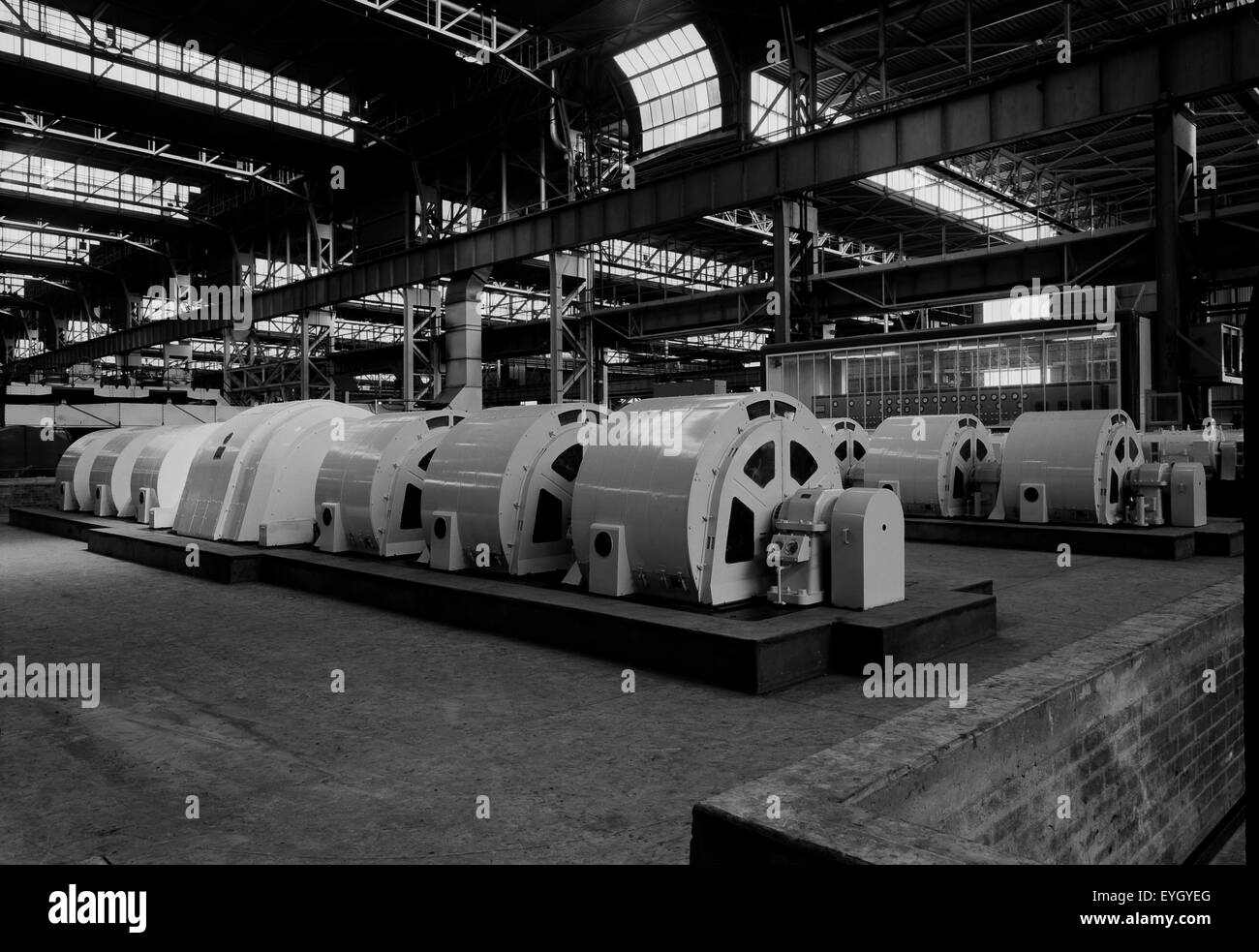 1958. La stazione di alimentazione interno Foto Stock