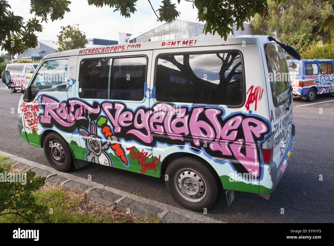 Vintage Hippie Bus ; Nuova Zelanda Foto Stock