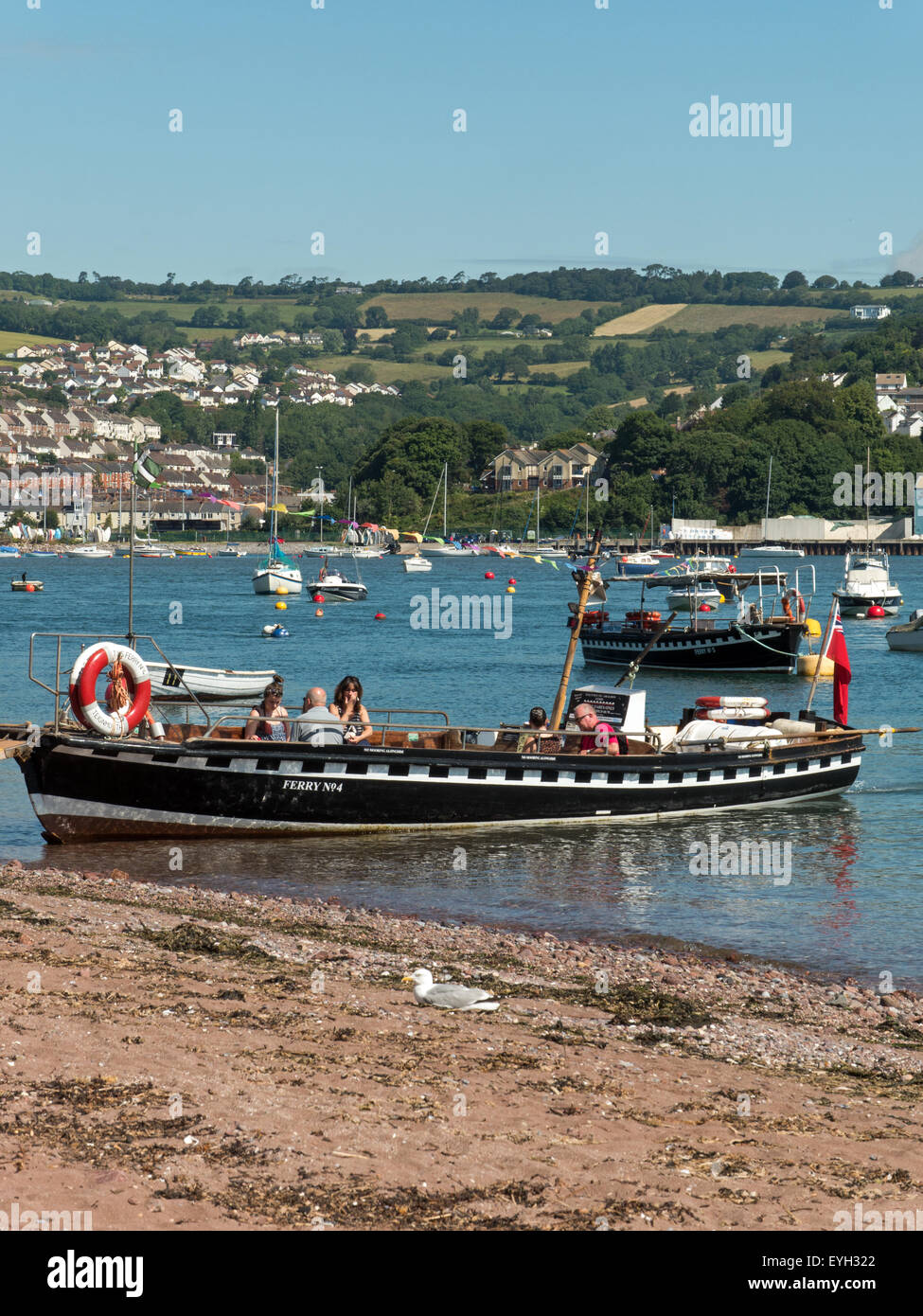 Il passeggero storico traghetto, attraversando il Teign Estuary dai Shaldon a Teignmouth, South Devon, Inghilterra Foto Stock