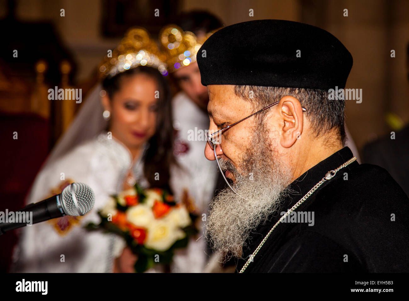 Cristiana Copta cerimonia di nozze, Hove, Sussex, Regno Unito Foto Stock