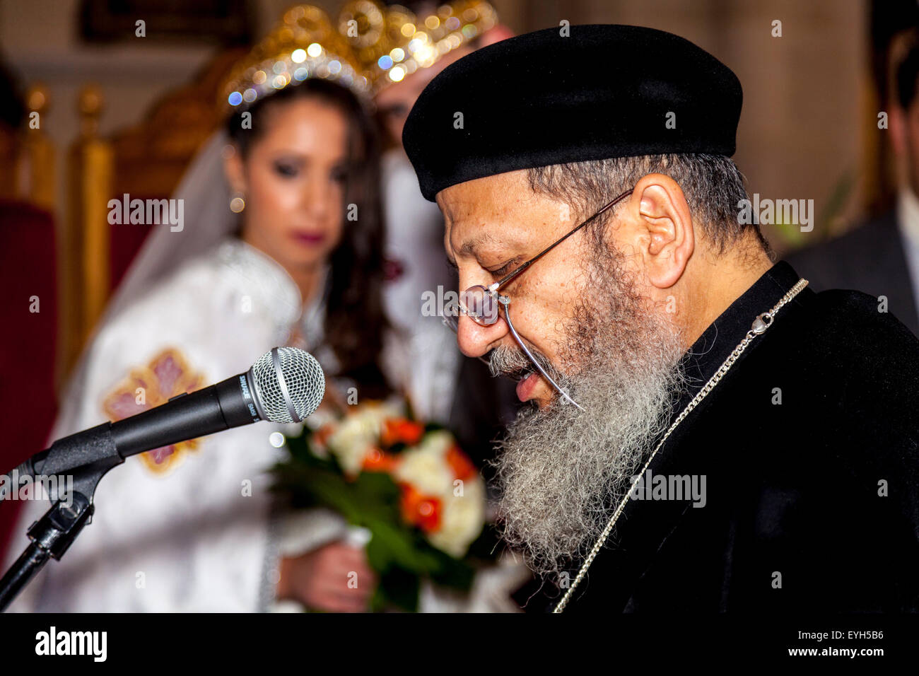 Cristiana Copta cerimonia di nozze, Hove, Sussex, Regno Unito Foto Stock