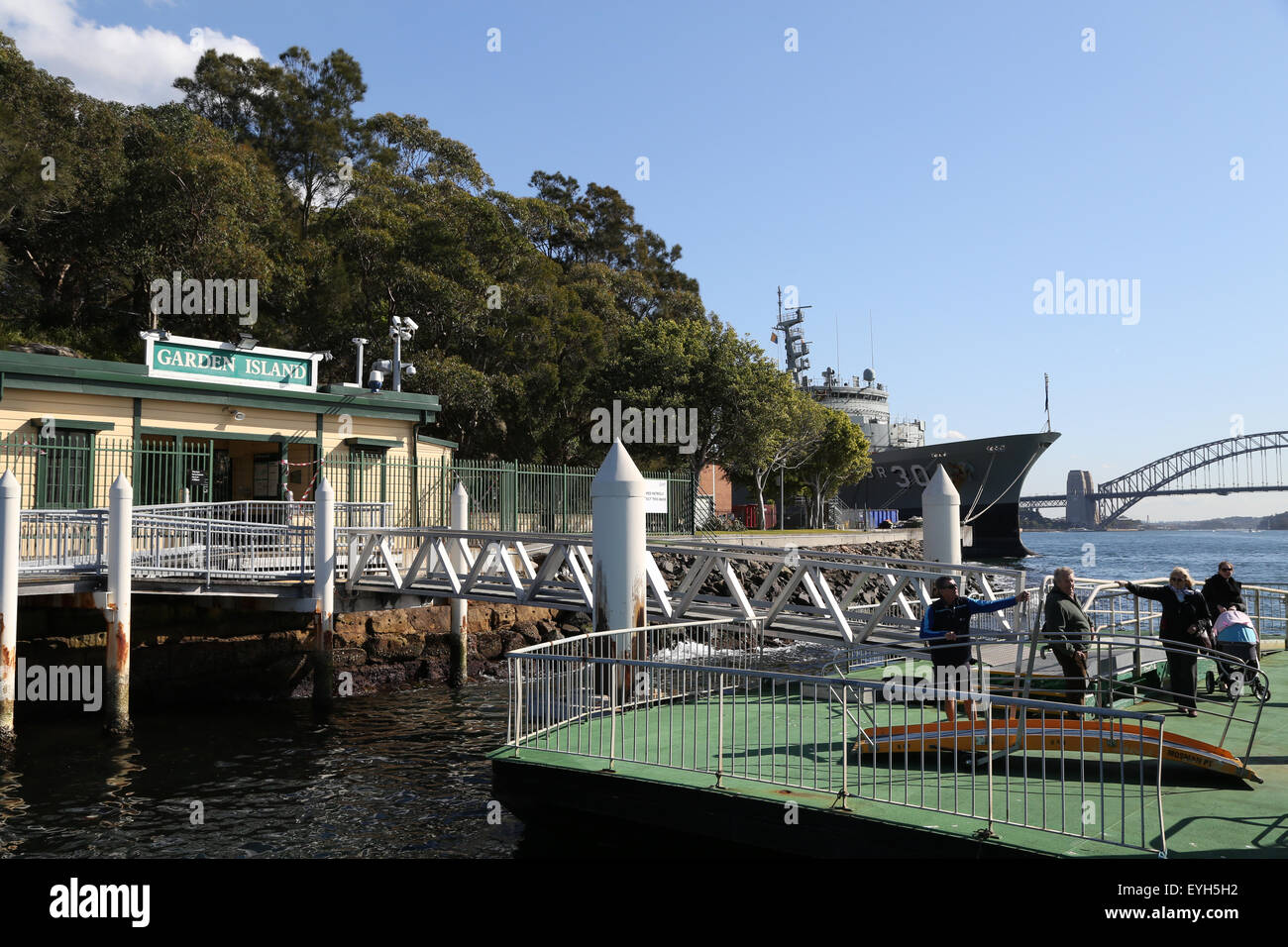 Garden Island Ferry wharf a Sydney, in Australia. Foto Stock