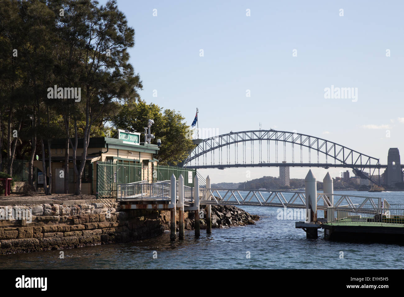 Garden Island Ferry wharf a Sydney, in Australia. Foto Stock