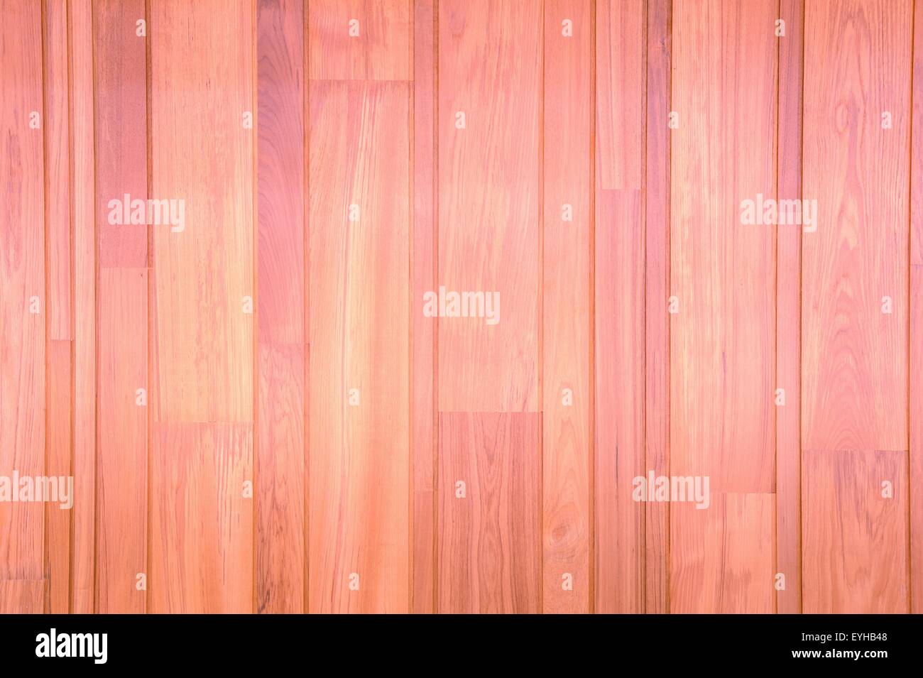 Abstract dettaglio muretto della rossa in legno di teak, in background. Foto Stock