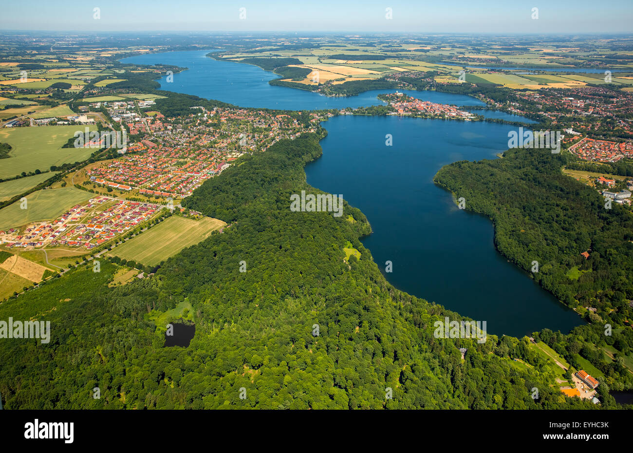 Ratzeburger vedere il lago, Domsee, Küchensee, Fredeburg, Baia di Lubecca, città anseatica, Schleswig-Holstein, Germania Foto Stock