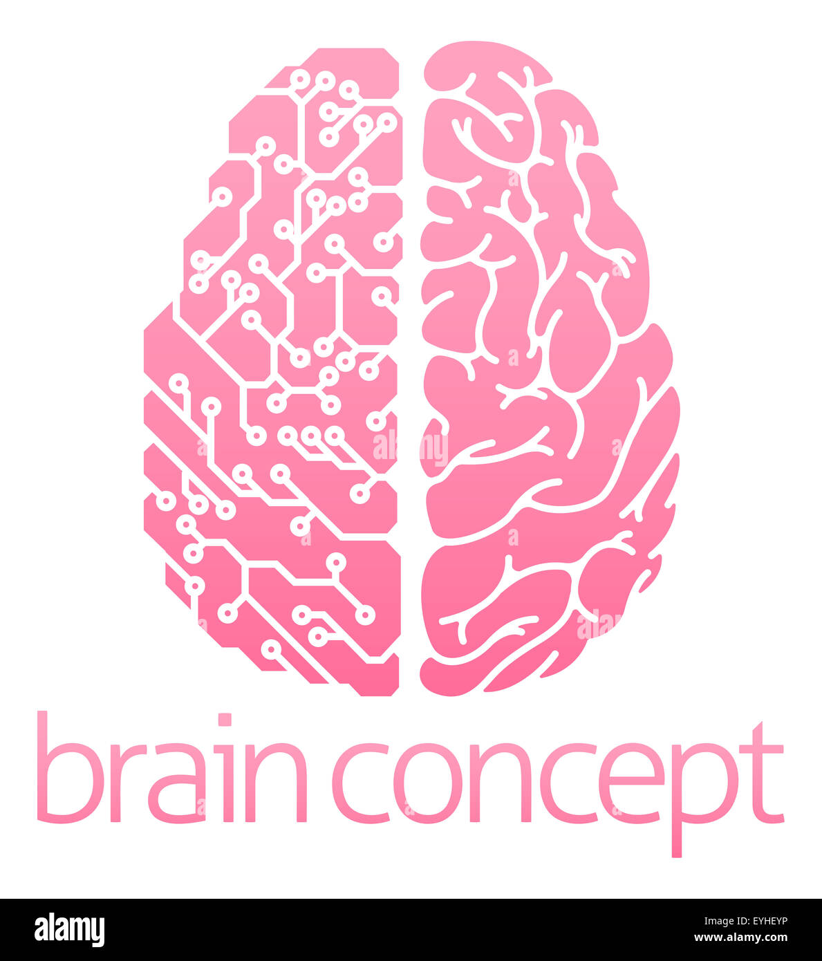 Progettazione Concettuale di un cervello umano elettrico circuito calcolatore concept design Foto Stock