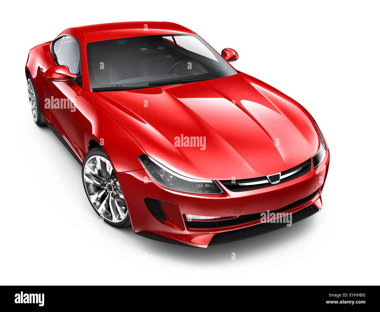 Isolato automobile sportiva rossa su sfondo bianco Foto Stock
