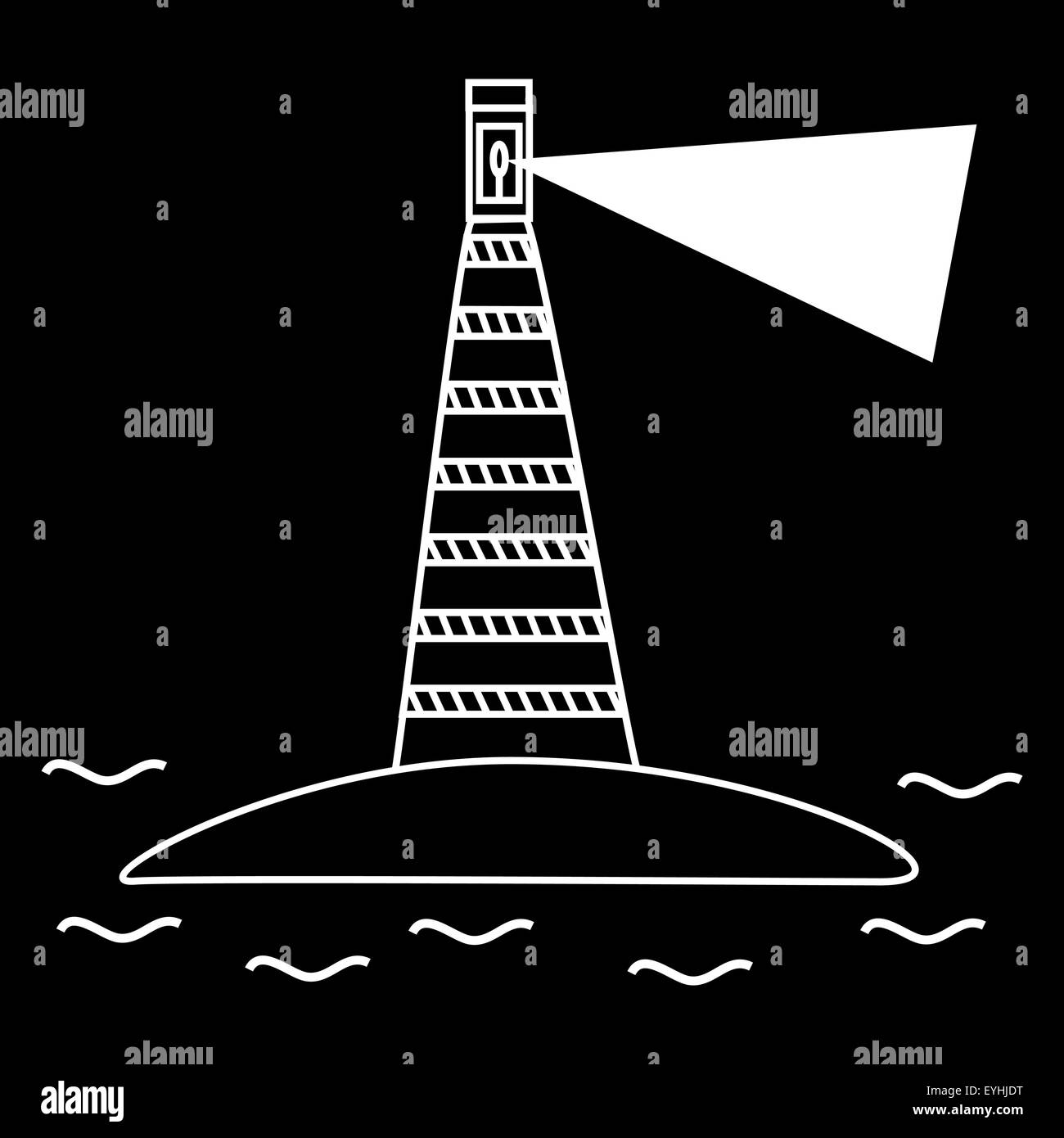 Vecchio faro per la navigazione marittima Illustrazione Vettoriale