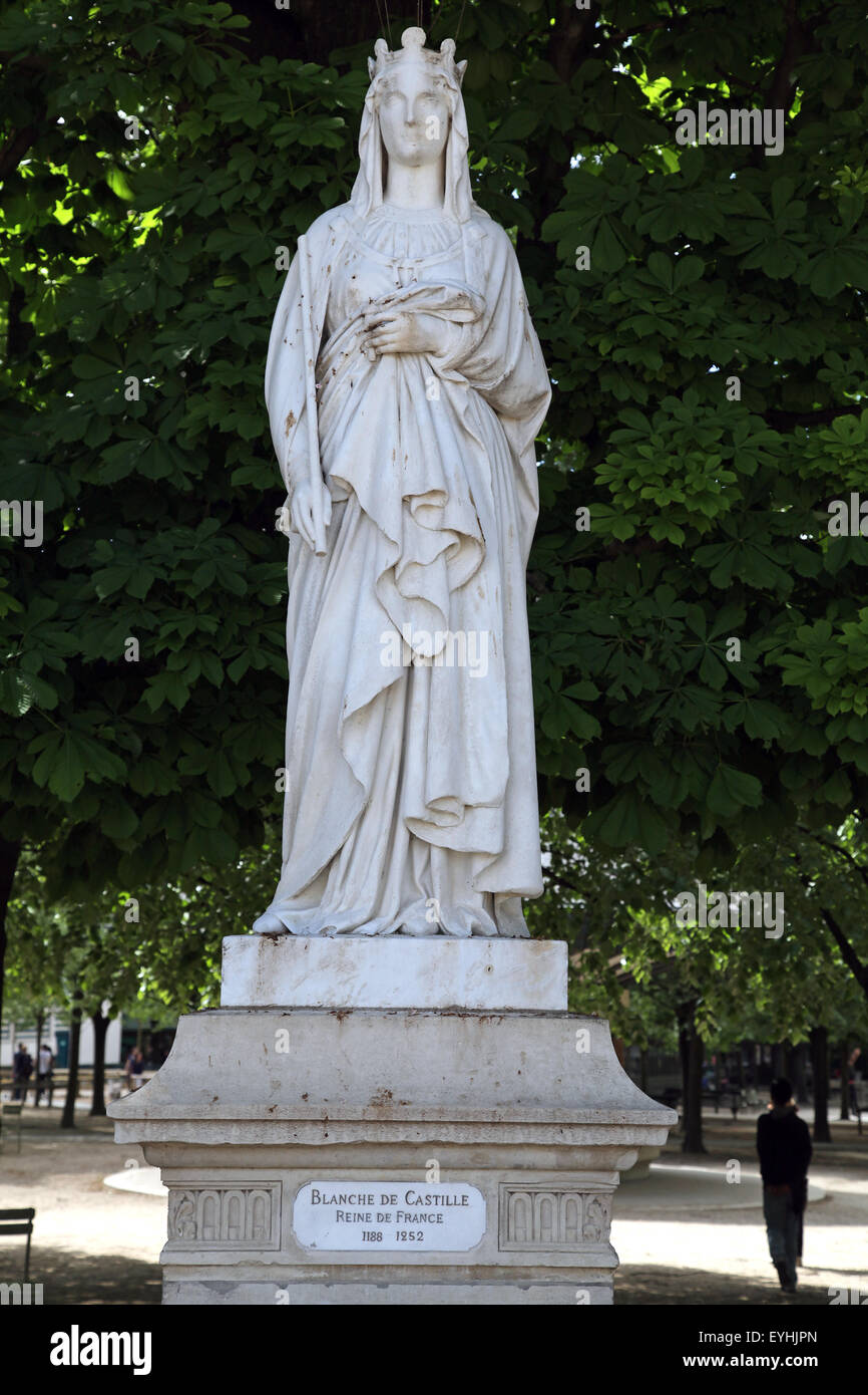 Bianca di Castiglia 1188 -1252 regina di Francia nel Giardino di Lussemburgo il Jardin du Luxembourg a Parigi Francia Foto Stock