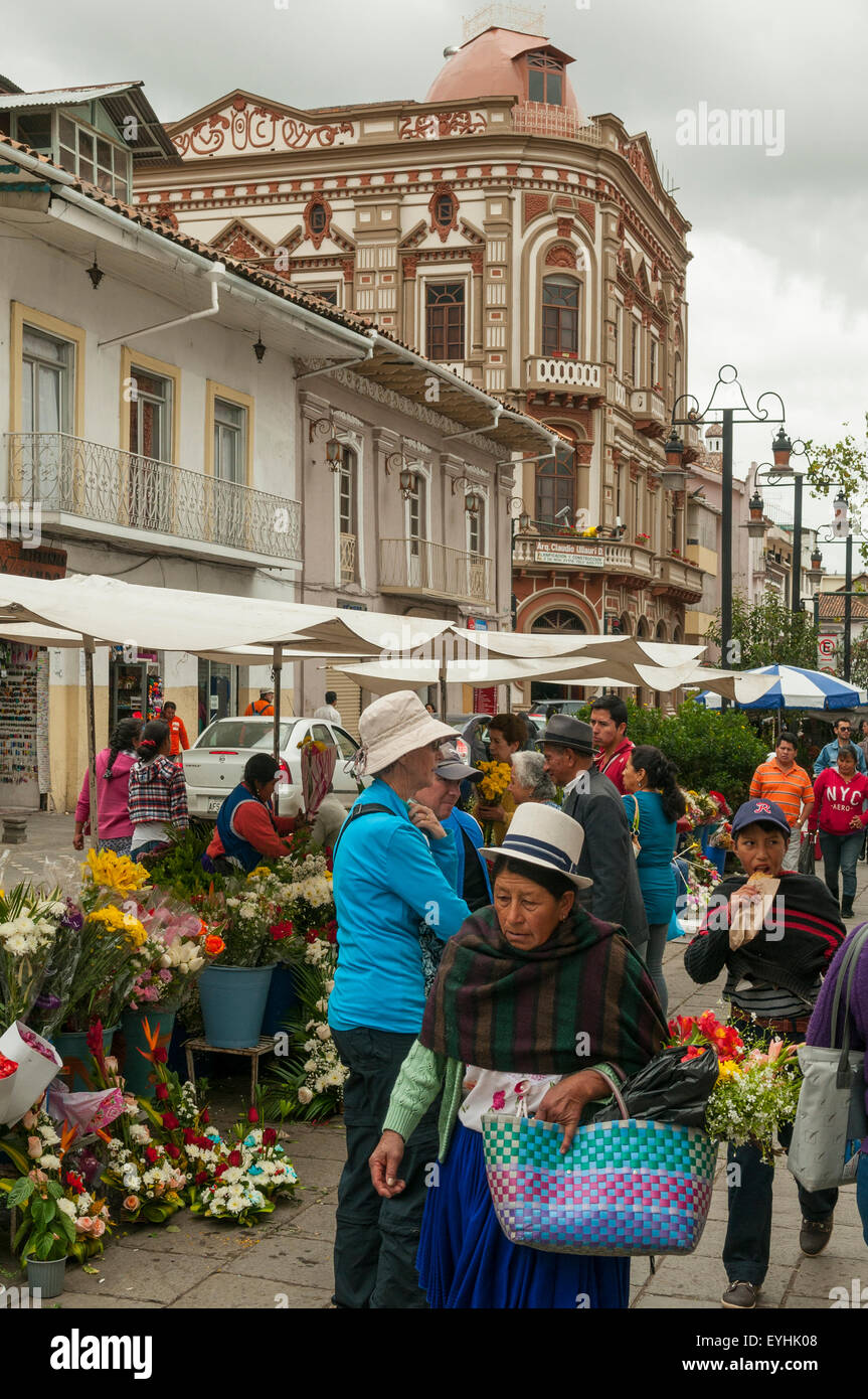 Il mercato dei fiori, Cuenca, Ecuador Foto Stock