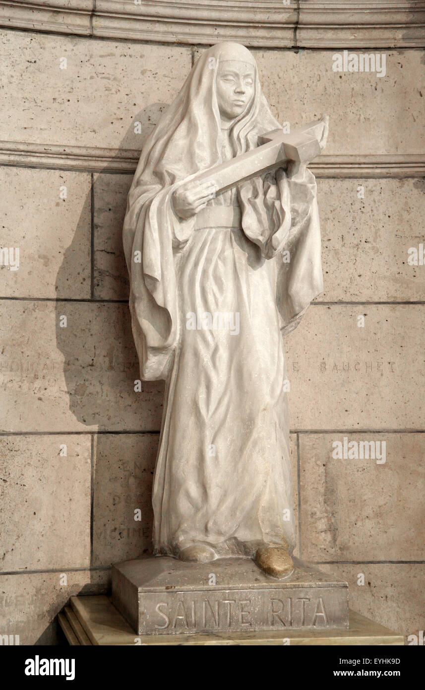Santa Rita di Cascia nato Margherita lotti 1381-1457 monaca agostiniana italiana nella chiesa cattolica del Sacré-Cœur a Parigi Francia Foto Stock
