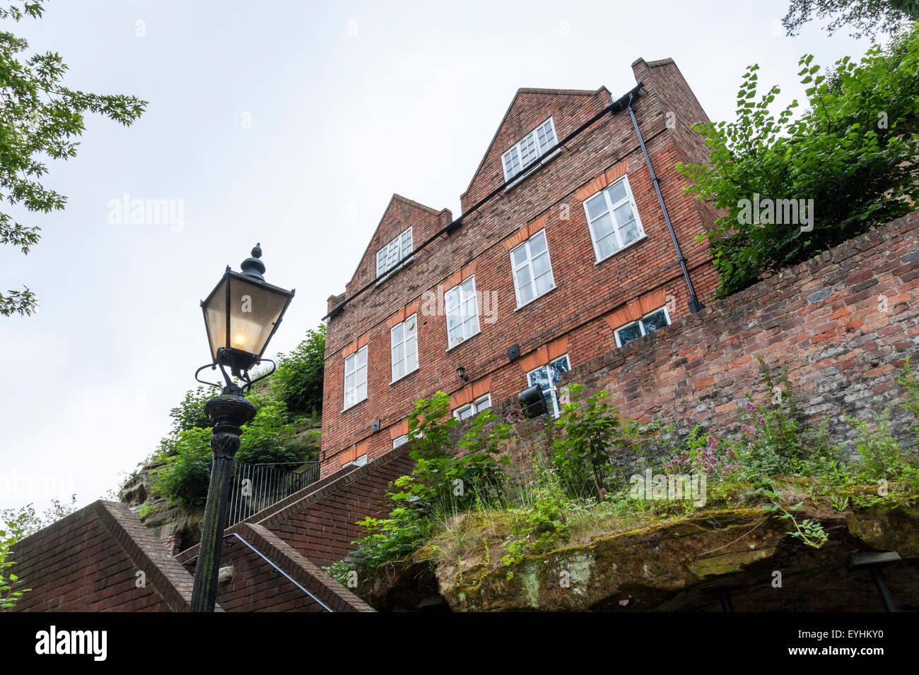 Il Rock Cottage, parte del Museo di Nottingham la vita in tini di filtrazione cantiere in Nottingham, Inghilterra, Regno Unito. Foto Stock