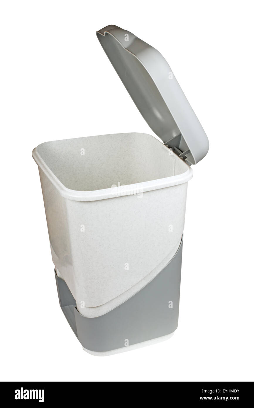 Cestino con coperchio isolato su sfondo bianco Foto Stock
