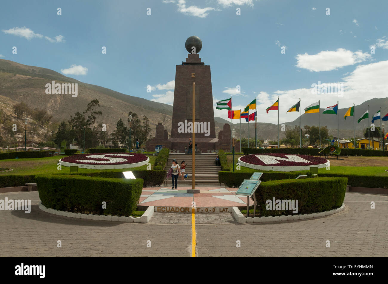 Linea dell'Equatore, vicino a Quito, Ecuador Foto Stock