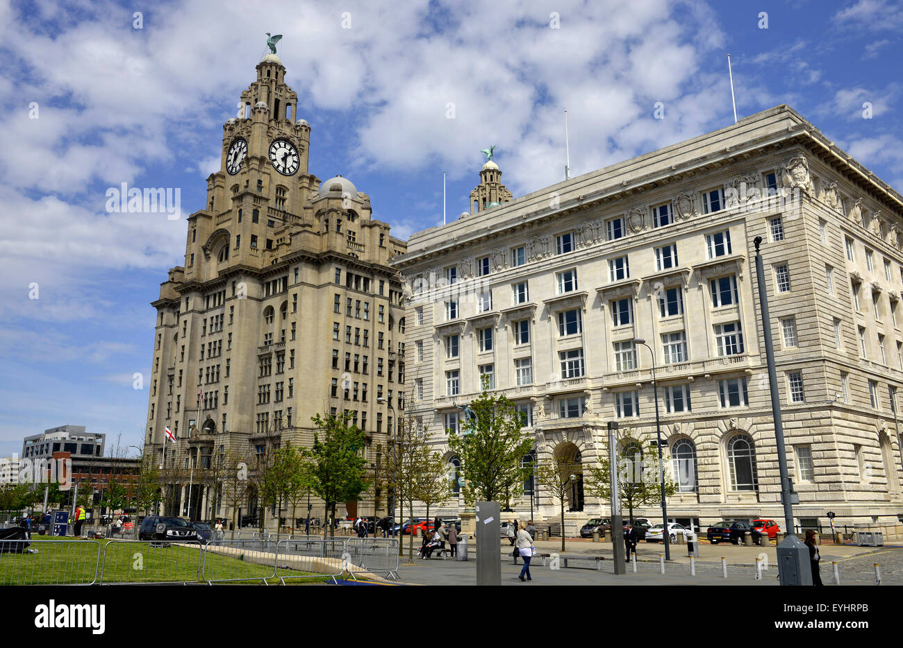 Il Liver Building, la città di Liverpool, Gran Bretagna, Regno Unito Foto Stock