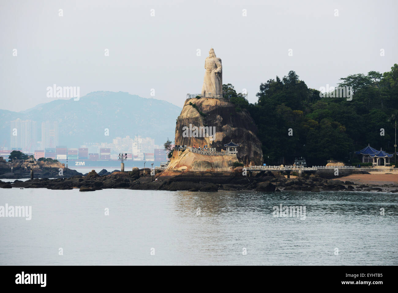 Statua di Koxinga sull Isola di Gulangyu. Foto Stock