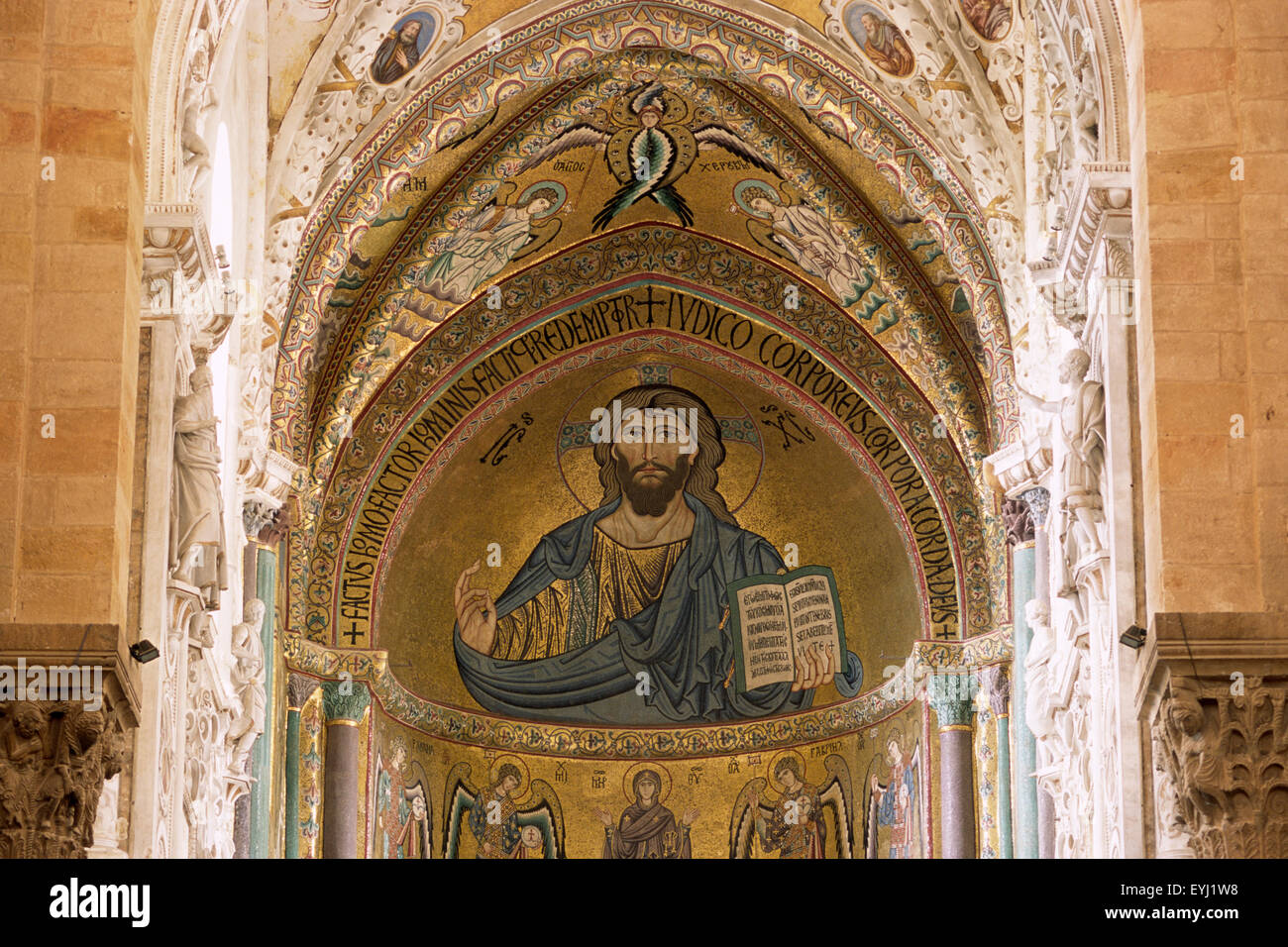 Mosaico, cattedrale, Cefalù, Sicilia, Italia Foto Stock