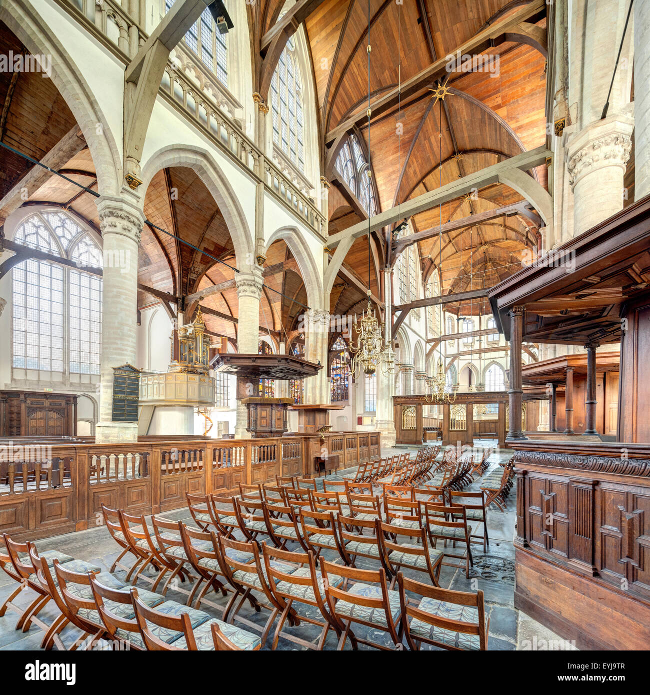 Amsterdam De Oude Kerk, la vecchia chiesa interno Foto Stock
