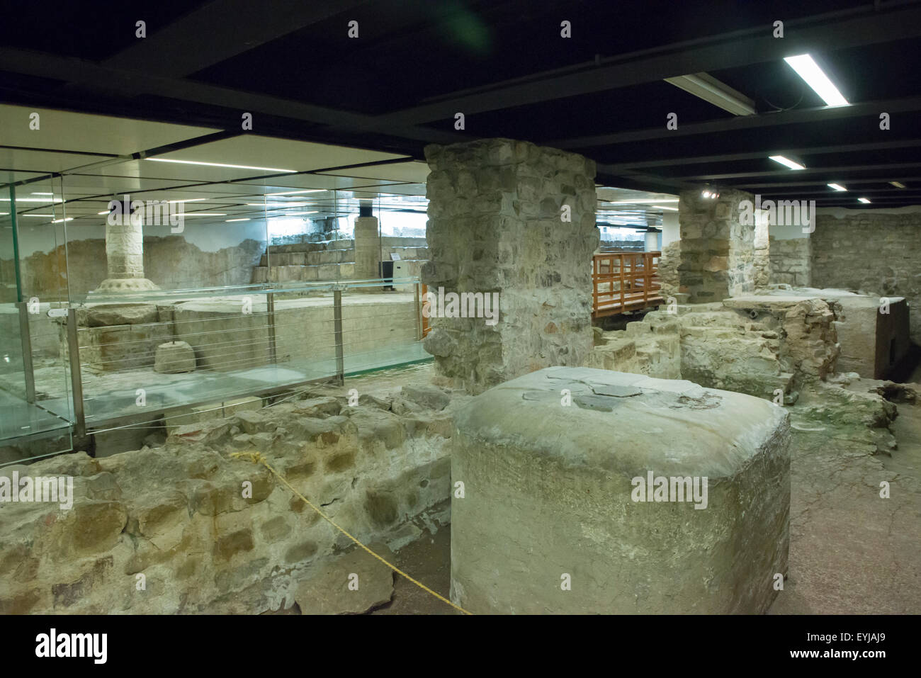 Gli scavi nella cripta della basilica di Aquileia, Italia Foto Stock