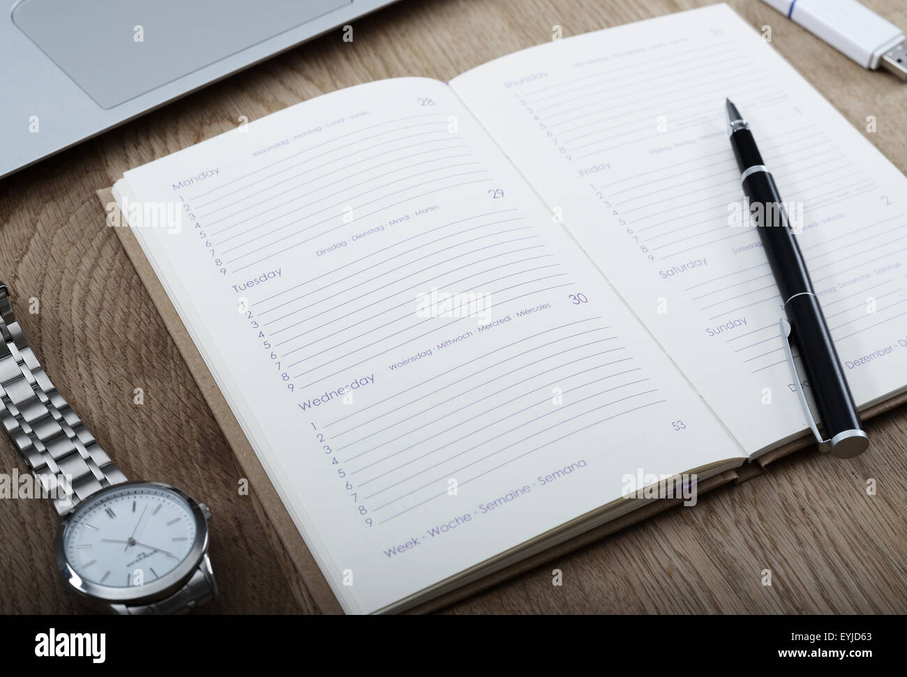 Salva la data - agenda mockup Foto Stock
