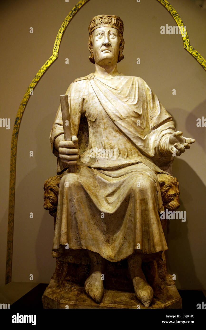 Statua di Carlo 1 d'Angiò nel Museo Capitolino a Roma Italia Foto Stock