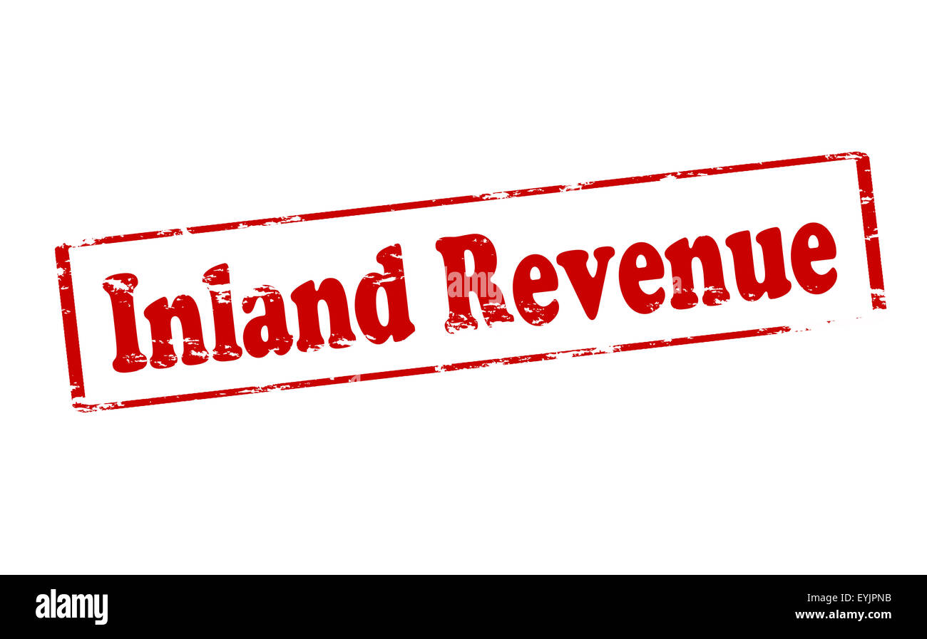 Timbro di gomma con testo Inland revenue interno, illustrazione vettoriale Foto Stock