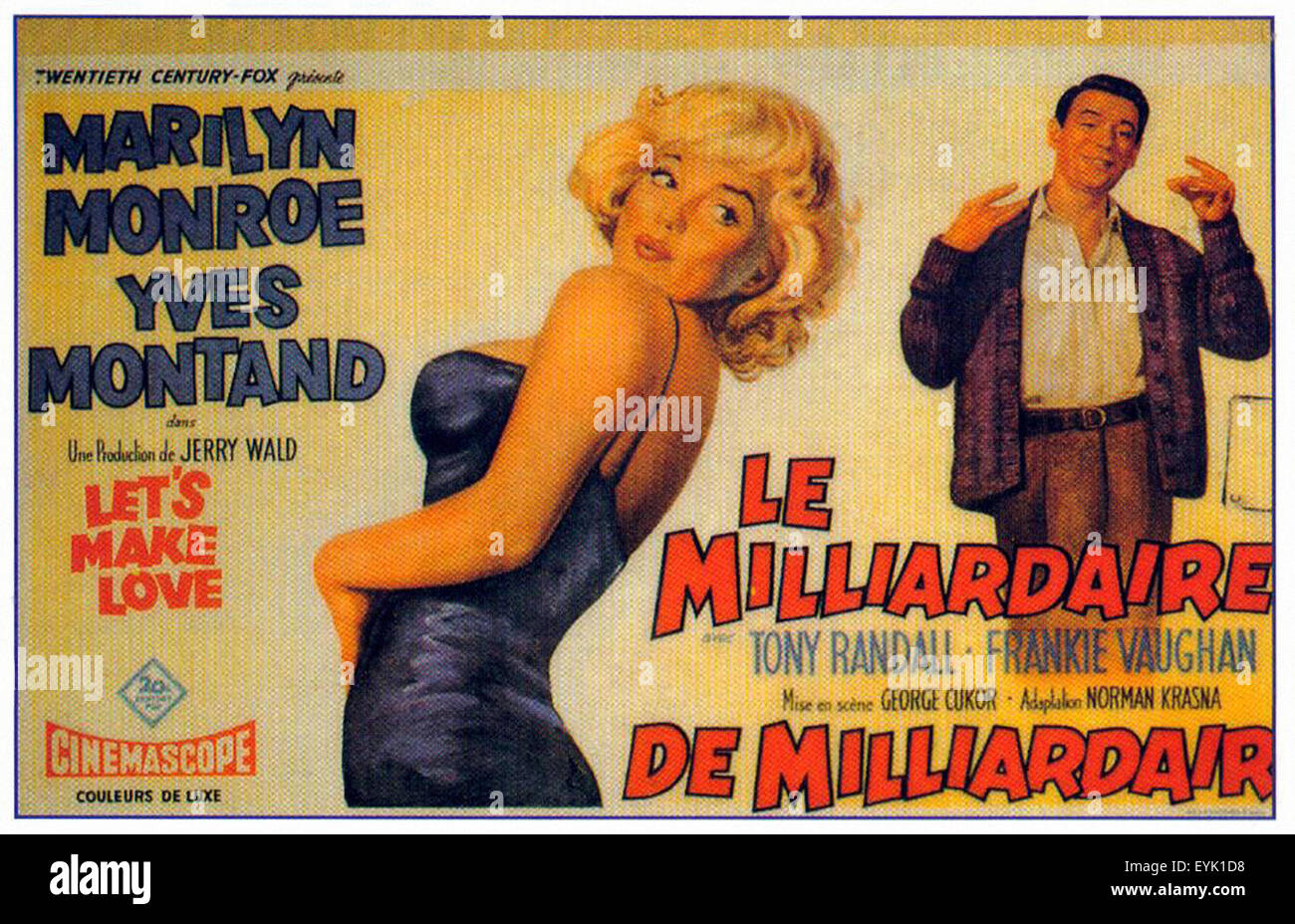 Cerchiamo di fare l'amore - Marilyn Monroe - Yves Montand - Francese poster del filmato Foto Stock