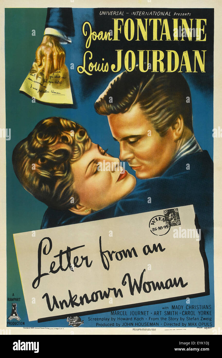 Lettera da una donna sconosciuta - poster del filmato Foto Stock