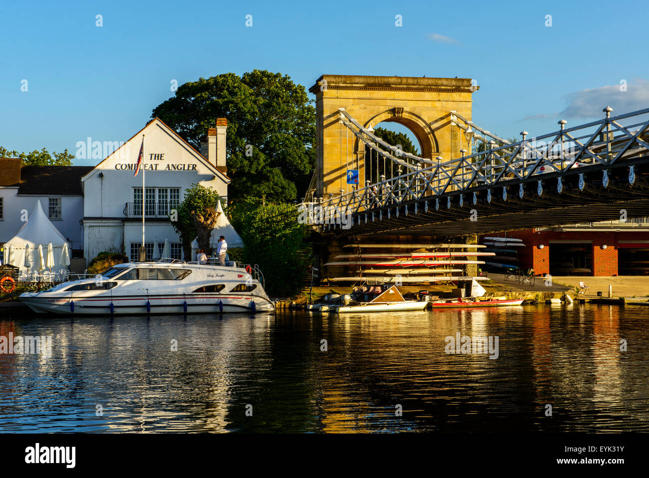 Marlow Bridge in serata. Foto Stock