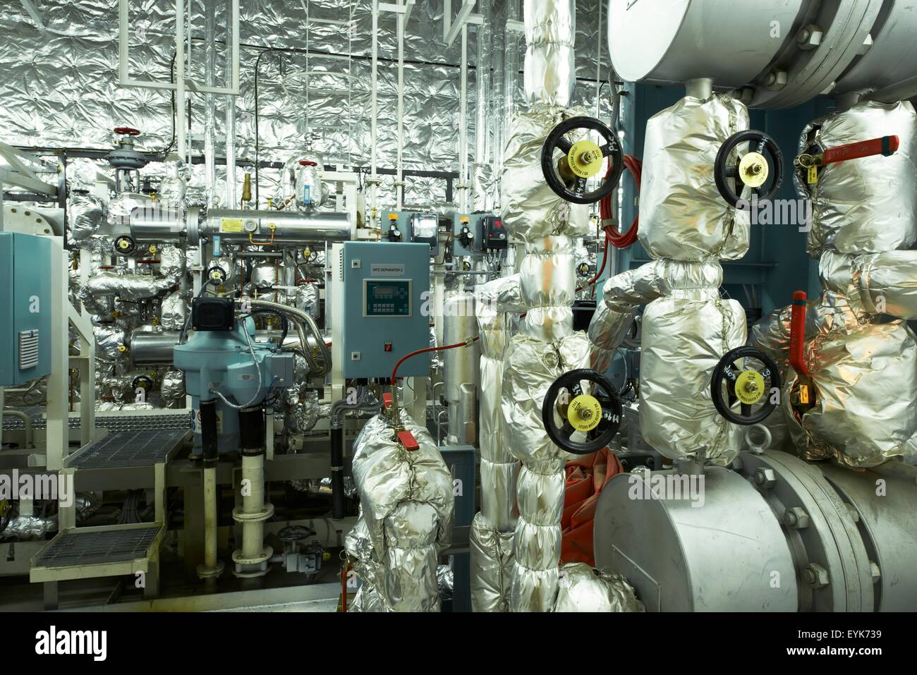 Camera motore della nave portacontainer, GoSeong-gun, Corea del Sud Foto Stock