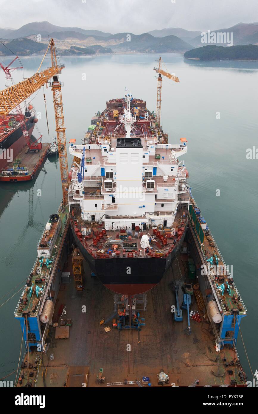 Navi in porto, GoSeong-gun, Corea del Sud Foto Stock