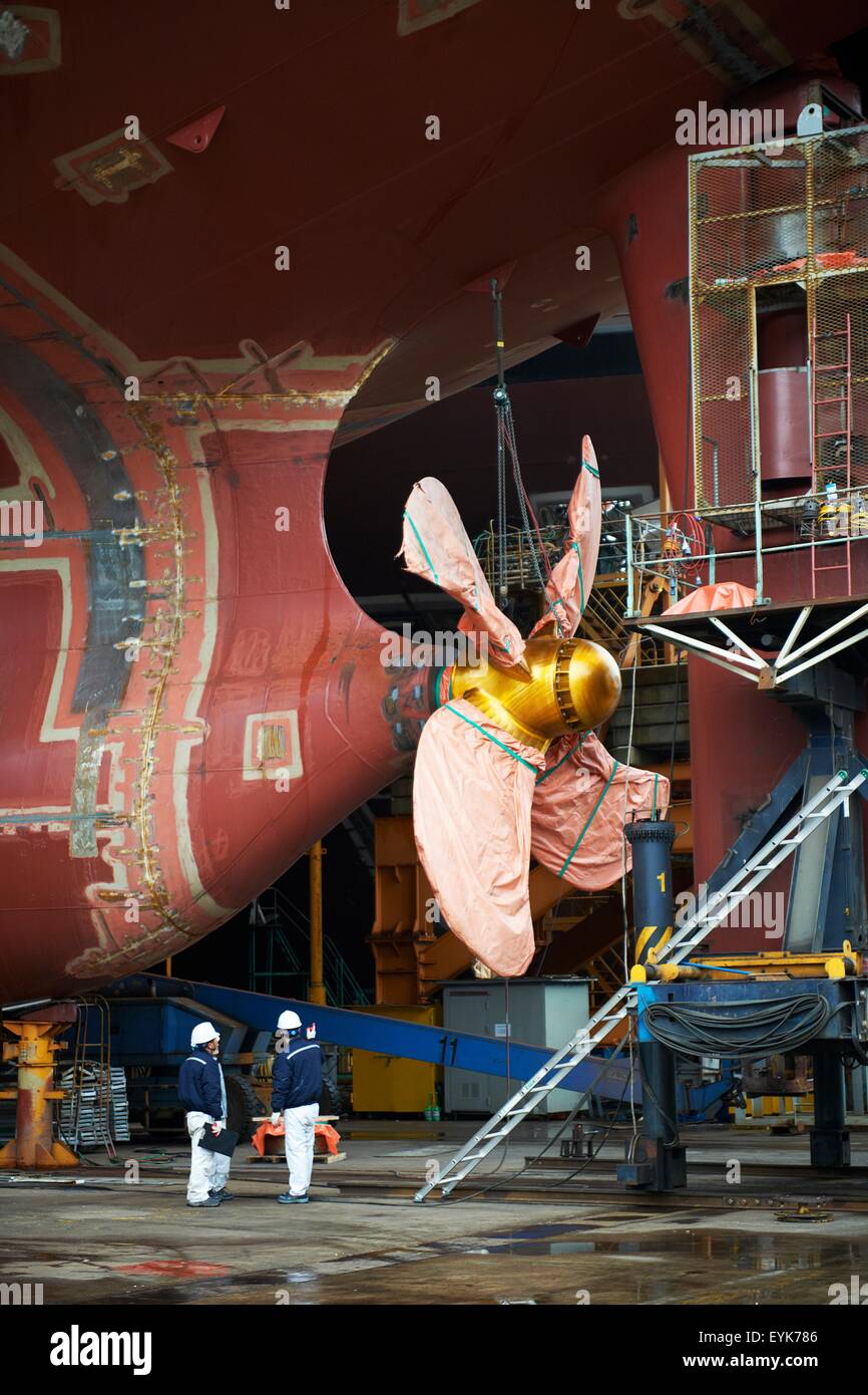 Dettaglio della nave al cantiere navale, GoSeong-gun, Corea del Sud Foto Stock