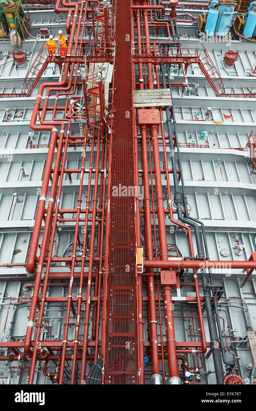 Porto di spedizione, vista in elevazione, GoSeong-gun, Corea del Sud Foto Stock