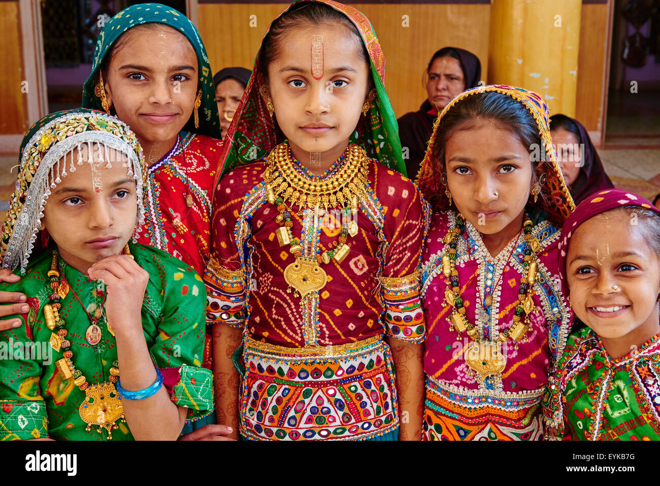 India, Gujarat, Kutch, Padhar village, Ahir gruppo etnico Foto Stock