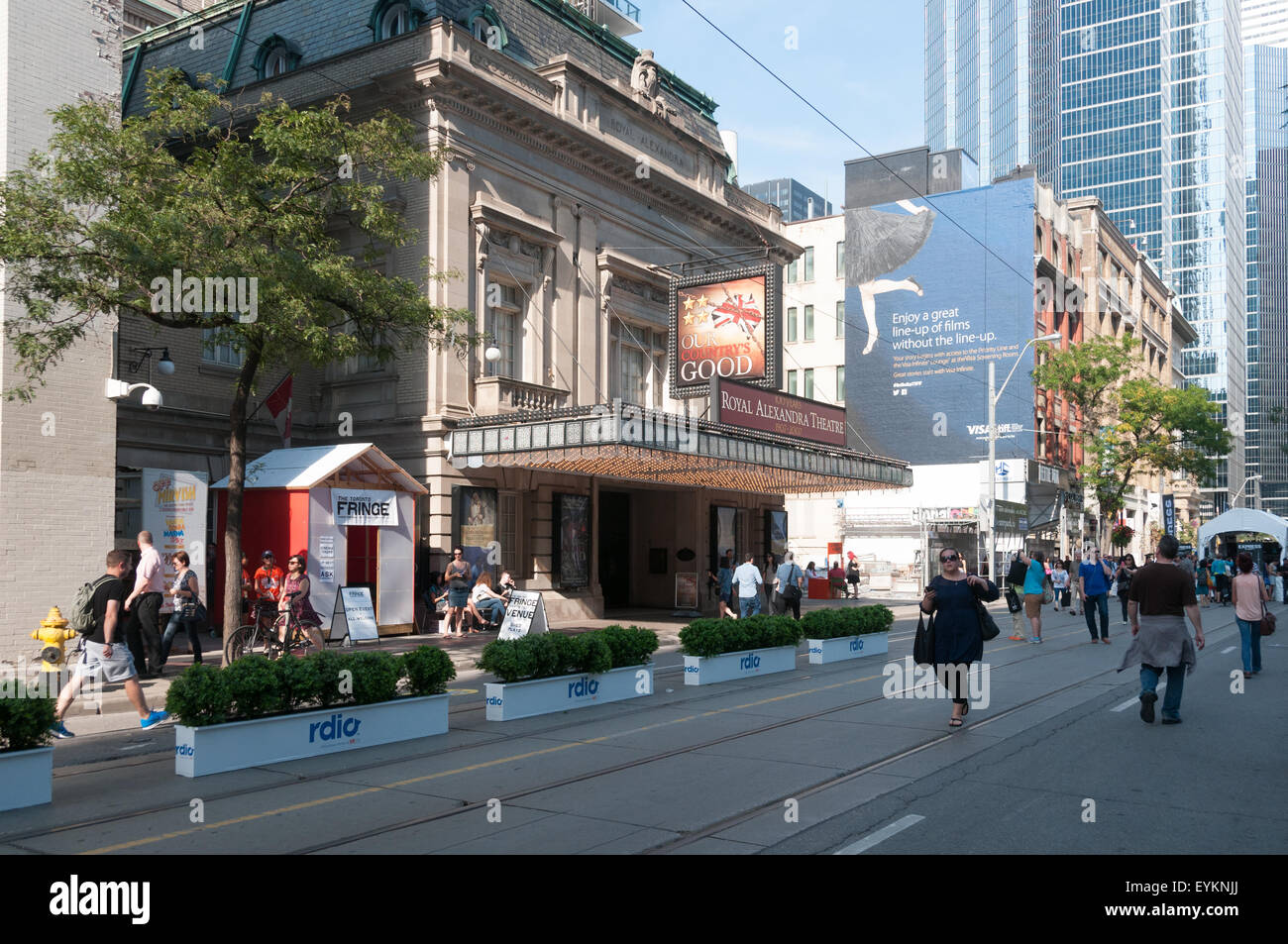 Strada chiusa nel centro cittadino di Toronto durante il Toronto International Film Festival Foto Stock