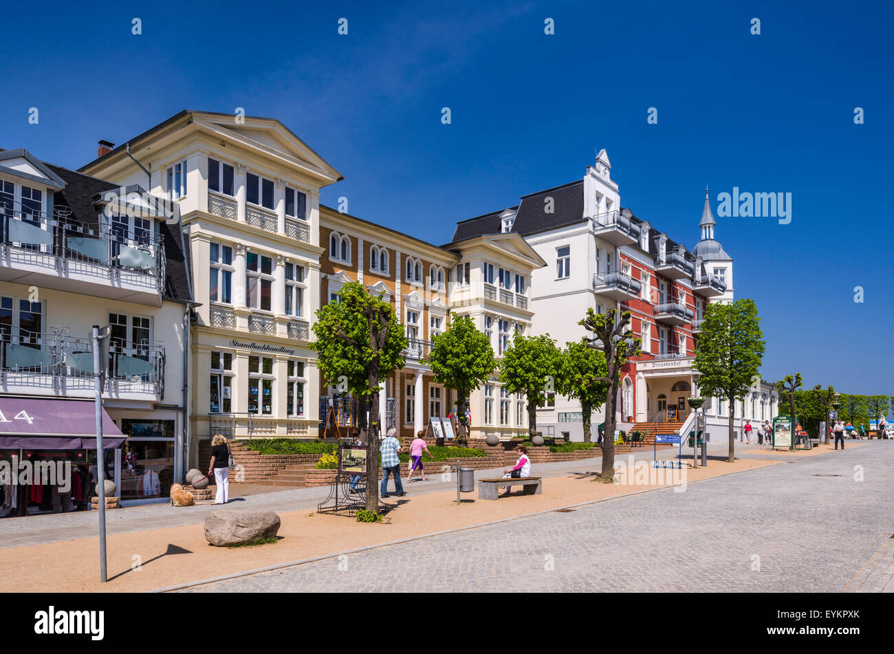 Germania, Meclemburgo-Pomerania occidentale, isola di Usedom, bagno Baltico Zinnowitz, nuova Strandstrasse, ville, Bad architettura, Foto Stock