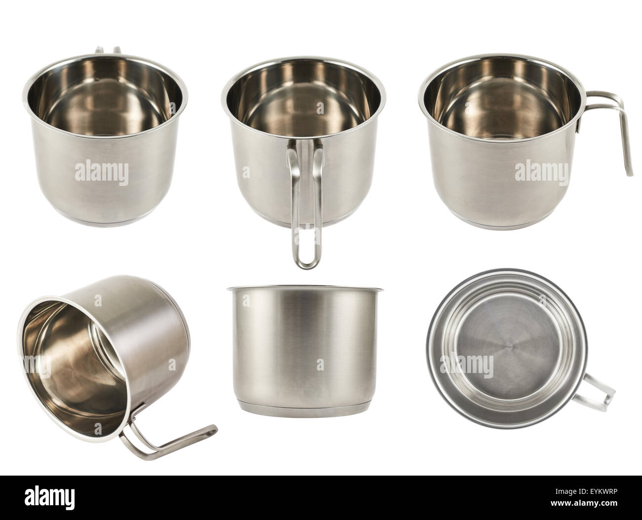 Acciaio inox pentola di cottura isolato Foto Stock