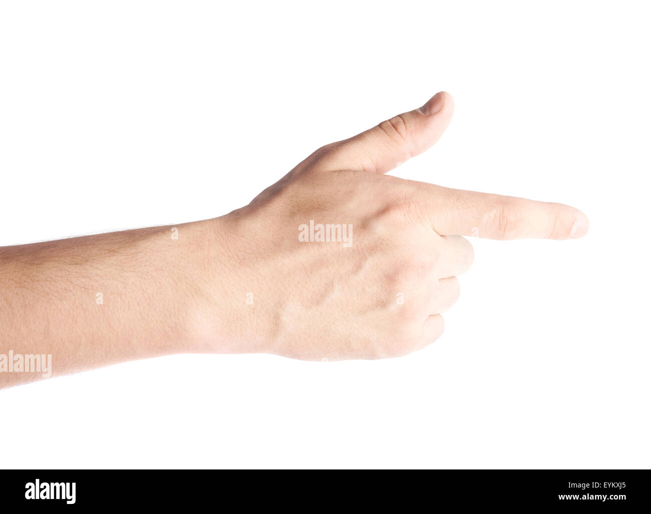 Puntamento a mano con il dito indice Foto Stock