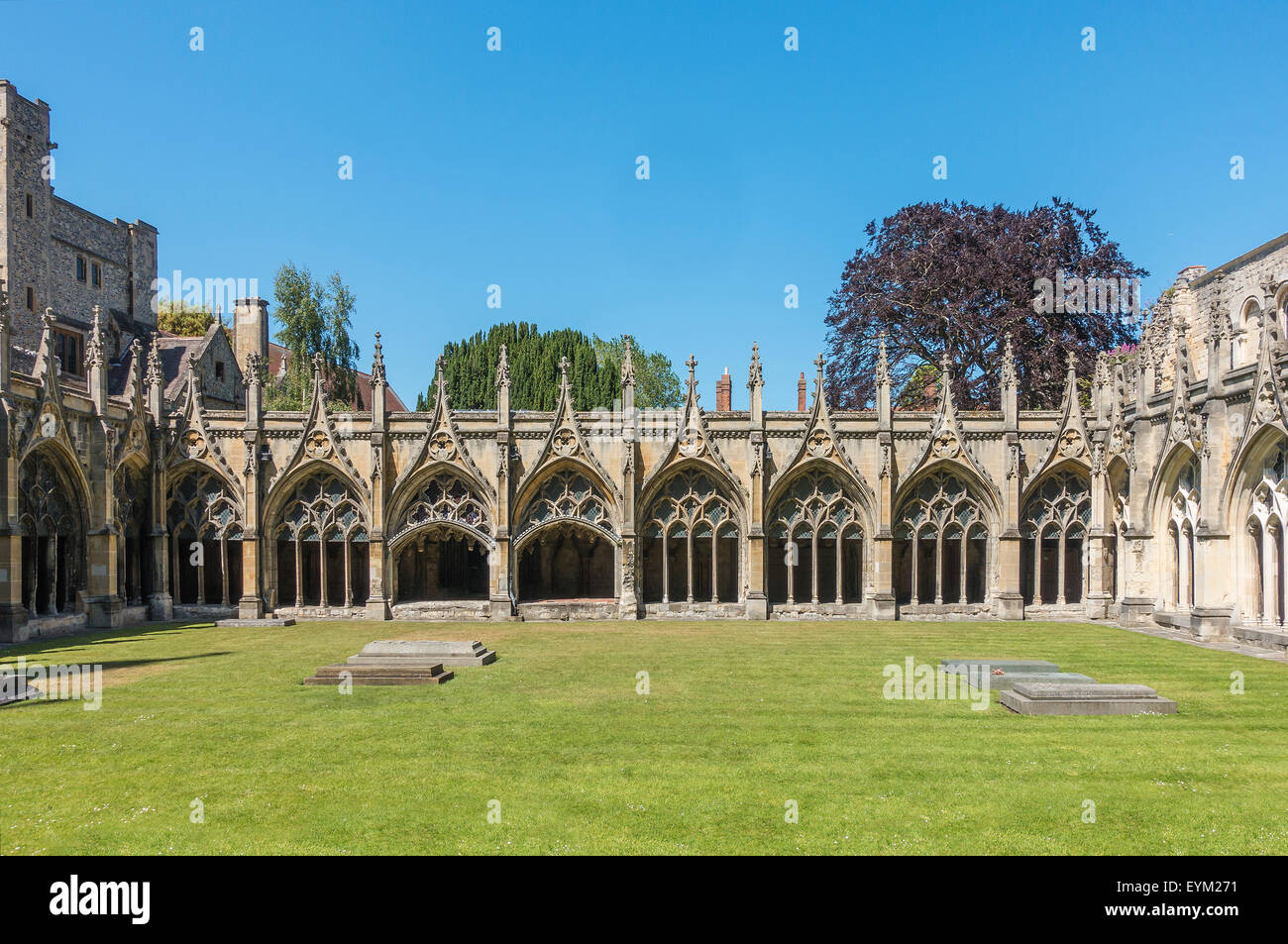 I chiostri La Cattedrale di Canterbury Kent REGNO UNITO Foto Stock